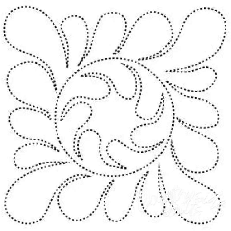 1950 Feathered Square 9’’ Stencil NA