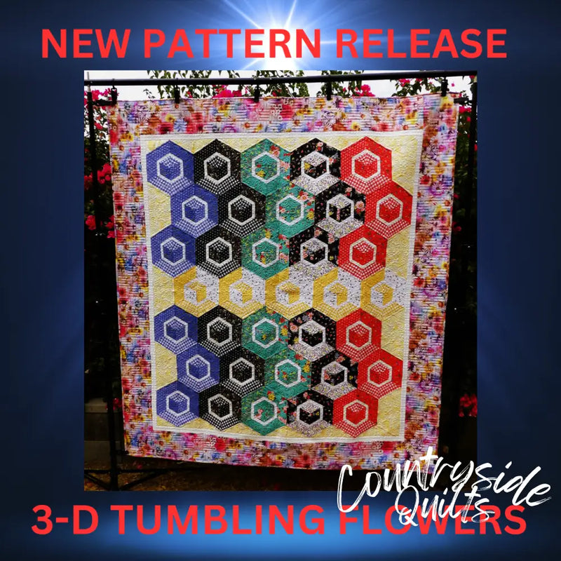 3-D TUMBLING FLOWERS Quilt Pattern sku-40884615675979