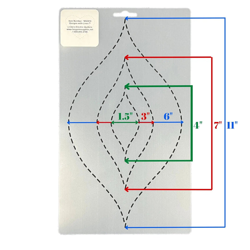 2410 Marquise Series 11"x6",7"x3", and 3.5"x11.5" Stencil
