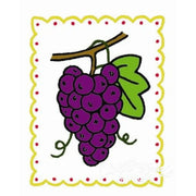 Purple grape cluster with leaf and stem on Aunt Martha’s Fruit Tea Towels