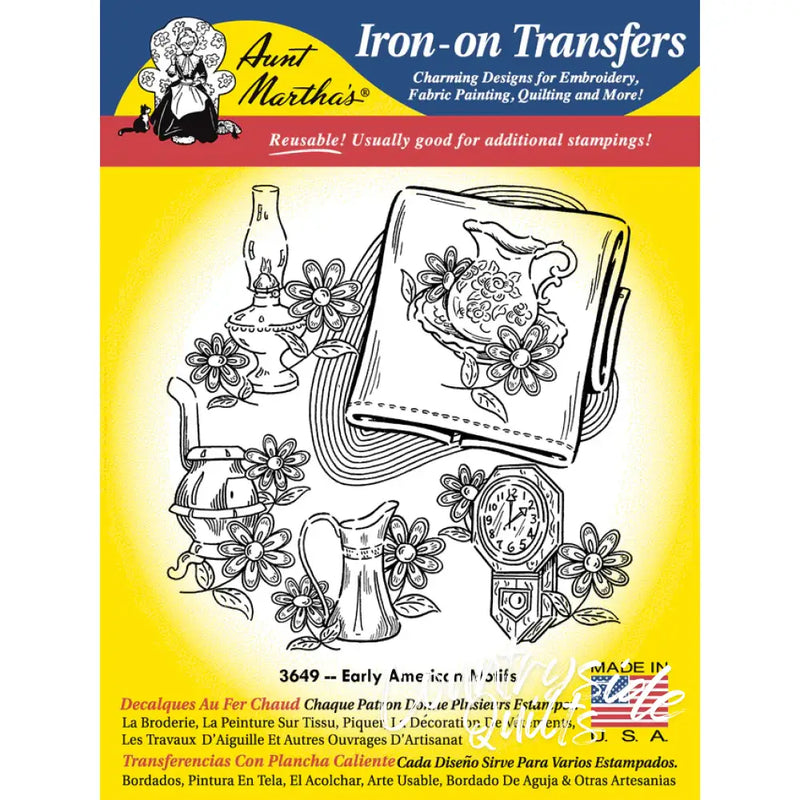 Aunt Martha’s 3649 Early American Motifs Tea