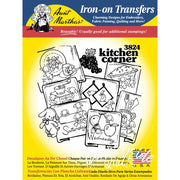 Iron-on transfer sheet featuring Aunt Martha’s Kitchen Corner daily calendar designs