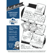Aunt Martha’s kooky kitchen embroidery transfer pattern with whimsical designs