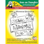 Iron-on transfer pattern of Aunt Martha’s whimsical butterflies and floral designs