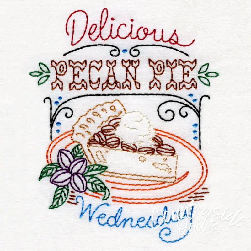 Aunt Martha’s #4036 Slice of Pie Days the Week Tea Towels