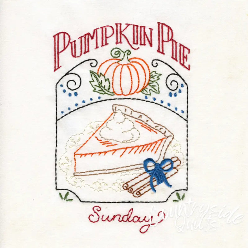 Aunt Martha’s #4036 Slice of Pie Days the Week Tea Towels