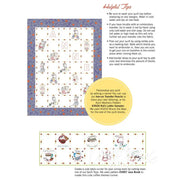 Sewing pattern layout guide with tips for Aunt Martha’s Quilting Fabric Multi Stripe Print