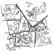 Cartoon dog handkerchiefs featuring playful cocker puppy pattern from Aunt Marthas® countryside quilts