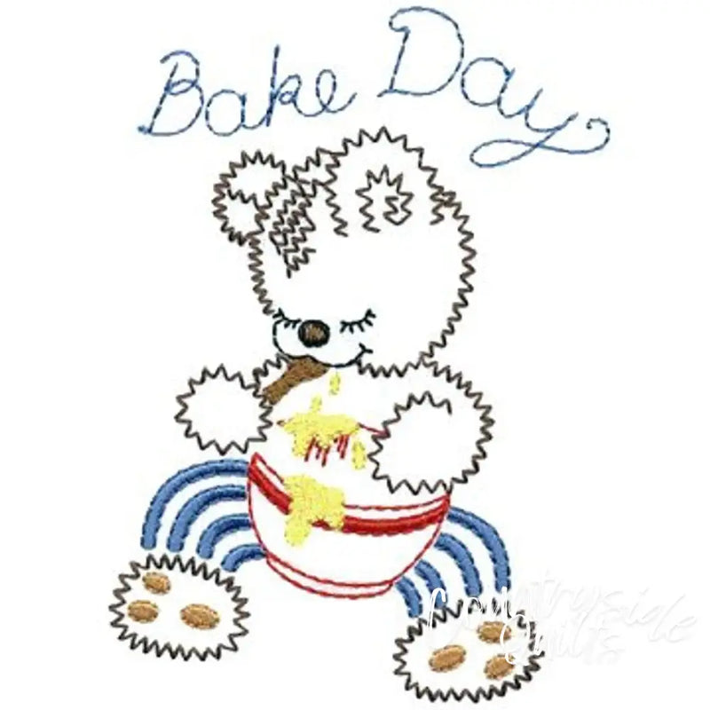 Aunt Martha’s® 3243 Bruno the Bear Days of Week Tea Towels