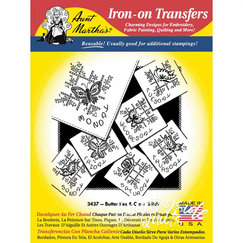 Aunt Martha’s® 3437 Butterflies and Cross Stitch Days