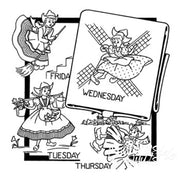 Aunt Martha’s® 3597 Dutch Girl Tea Towels Days of the Week
