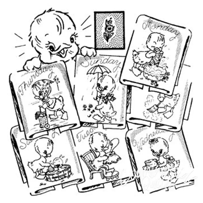 Aunt Martha’s® 3740 Ducky Ducks Days of the Week Tea Towels