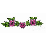 Charming designs floral border with pink flowers and green leaves for Aunt Marthas® countryside quilts