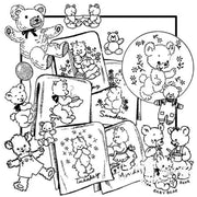 Embroidery pattern featuring lotsa bears from Aunt Martha’s® for countryside quilts