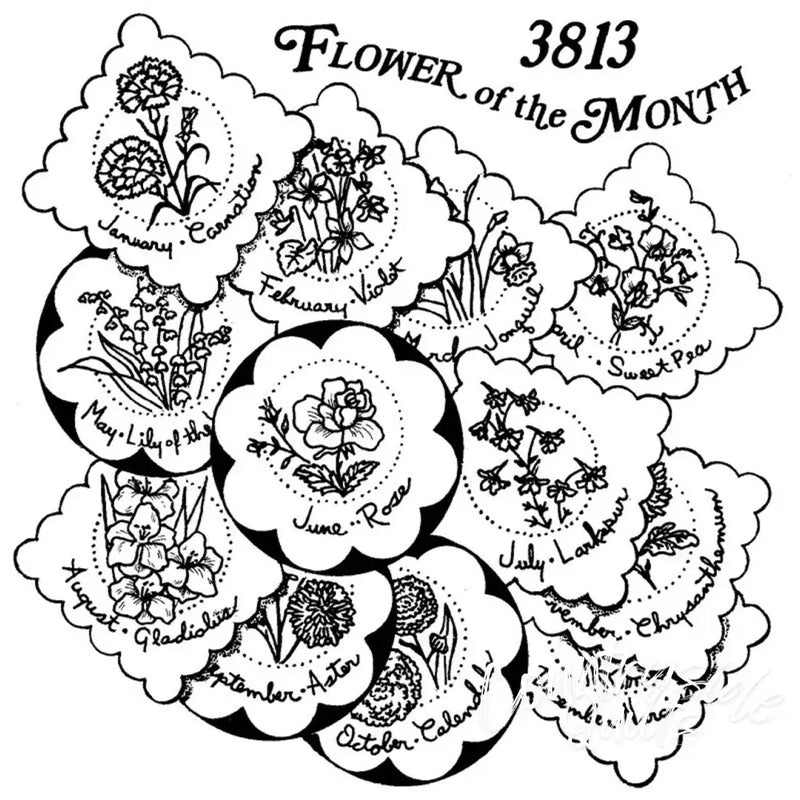 Aunt Martha’s® Flower of the Month embroidery pattern for countryside quilts comparison