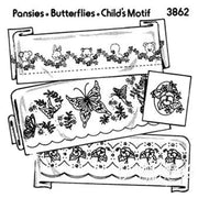 Embroidery pattern designs featuring Aunt Martha’s® Child’s Motif for countryside quilts
