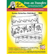 Iron-on embroidery transfers featuring child’s motif for Aunt Martha’s® countryside quilts