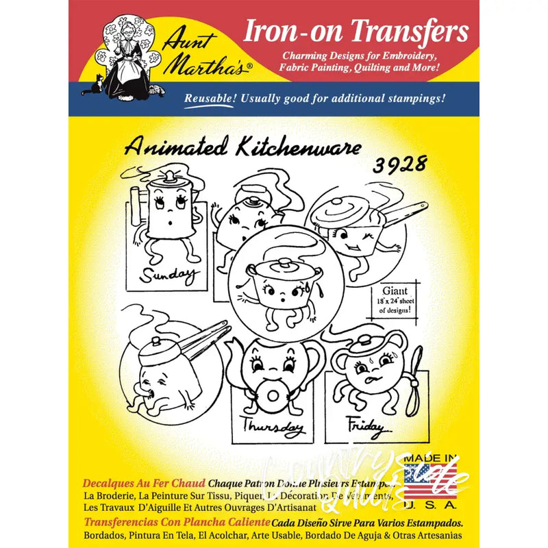 Aunt Martha’s® 3928 Animated Kitchenware Days
