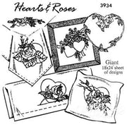 Aunt Marthas® Hearts & Roses embroidery design for countryside quilts