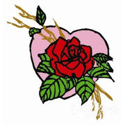 Aunt Marthas® Hearts & Roses countryside quilt featuring heart pierced by rose and branches