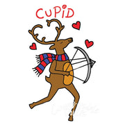 Cartoon reindeer Cupid with bow and arrow from Aunt Marthas Reindeer Games collection