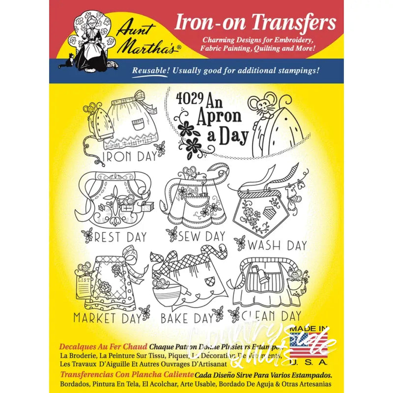 Aunt Martha’s® 4029 An Apron A Day Days of the Week Tea