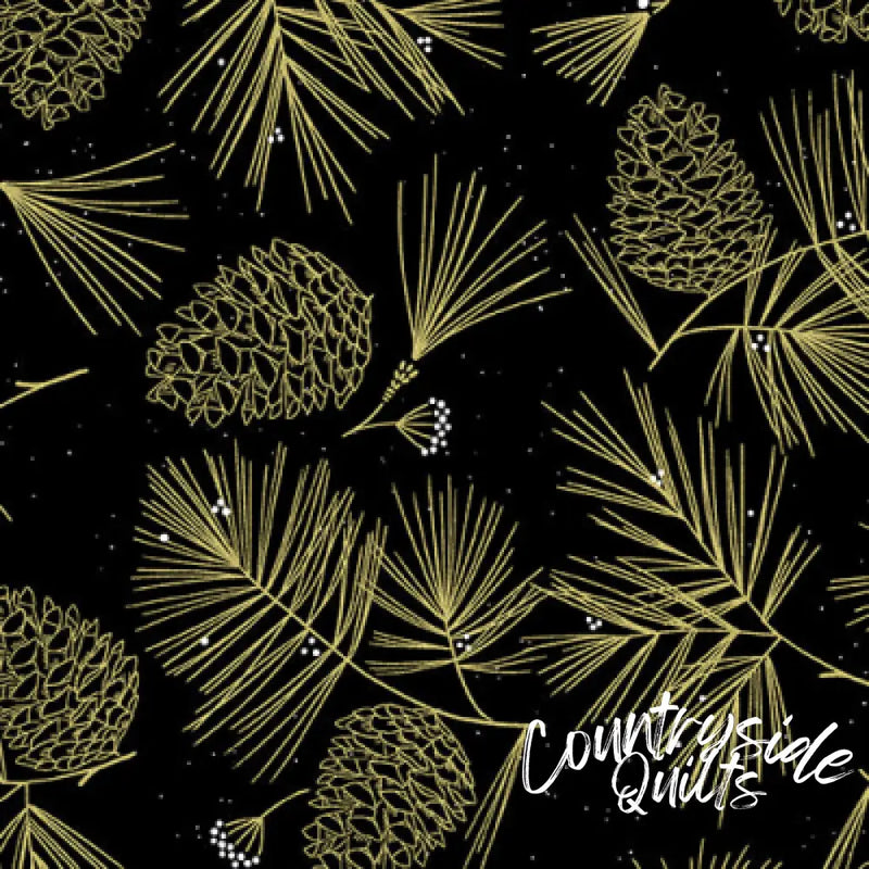 Benartex SPARKLING PINES BLACK By KANVAS STUDIO 12527M-12