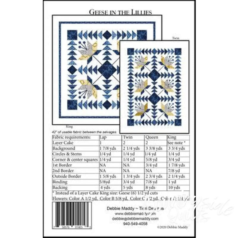 Calico Carriage Quilt Designs - Geese in the Lillies