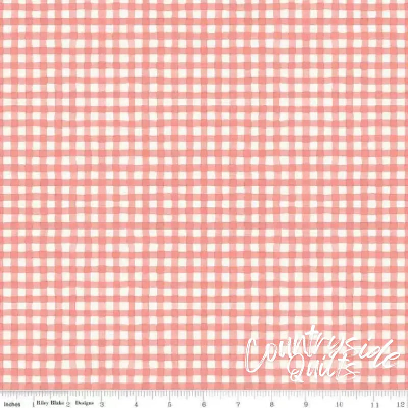 Countryside Gingham Coral 44’’ / 45’’ Width C14537-CORAL