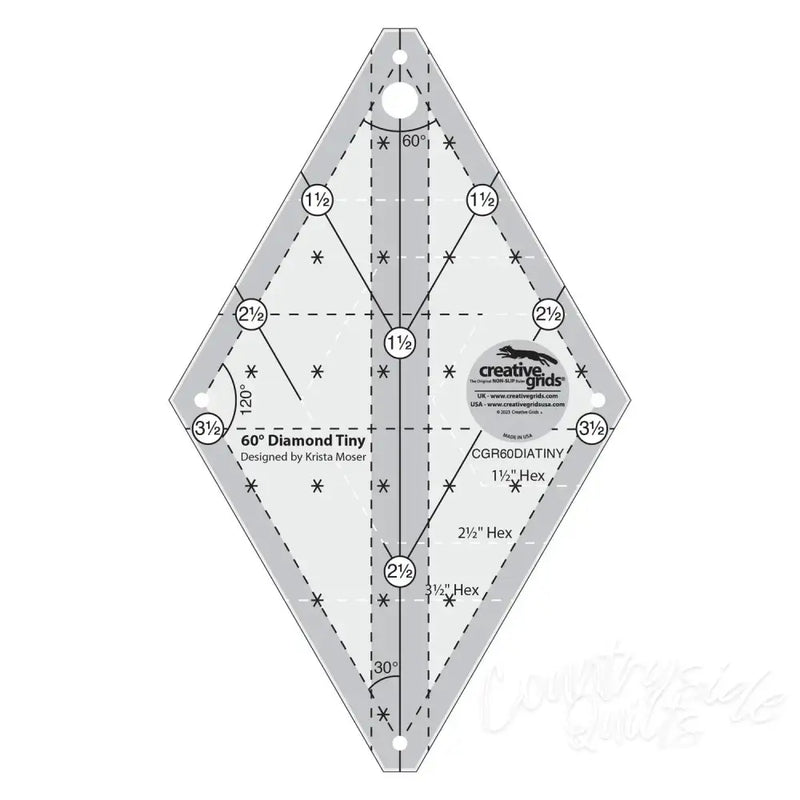 Creative Grids 60 Degree Tiny Diamond Ruler Notions