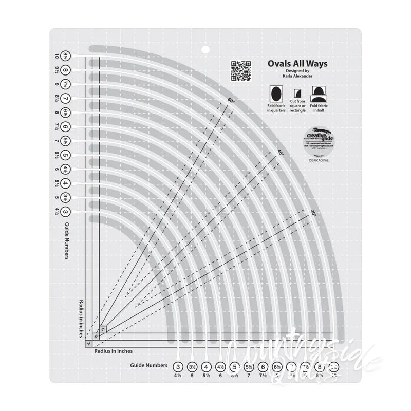 Creative Grids Ovals All Ways Quilt Ruler Notions