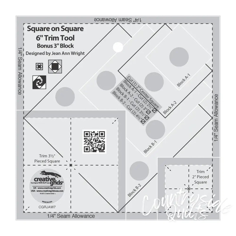 Creative Grids Square on Trim Tool - 3in or 6in Finished