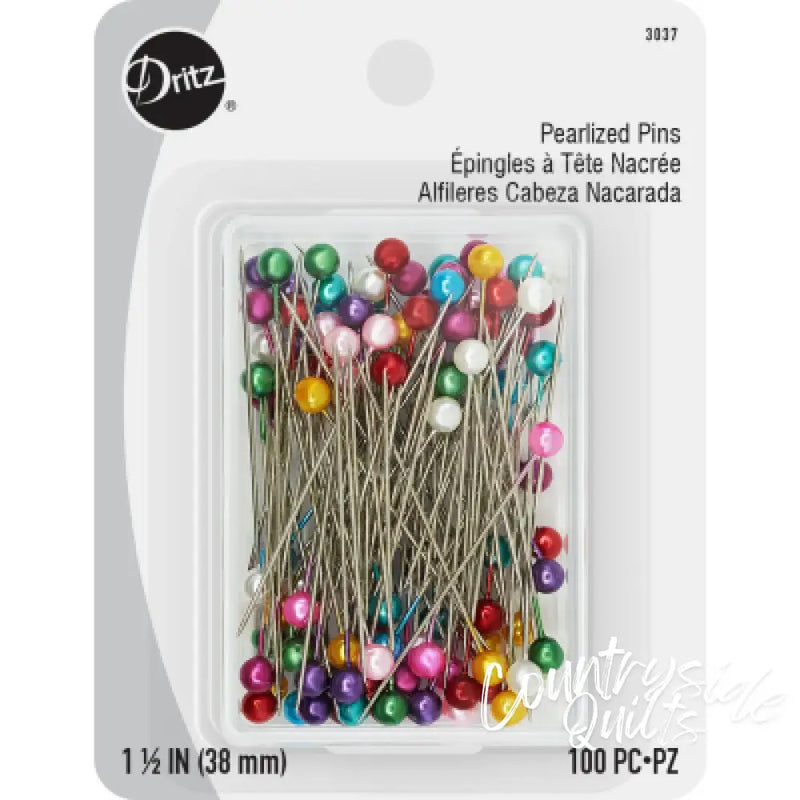 Dritz 1-1/2’’ Pearlized Pins Assorted 100 pc 3037