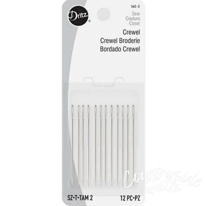 Dritz Crewel Hand Needles Size 2 12 pc 56C-2