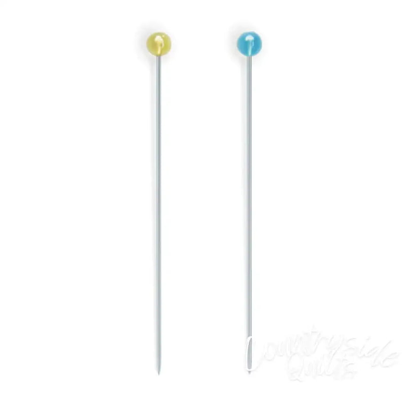 Dritz Crystal Glass Head Pins Blue & Yellow 100 pc