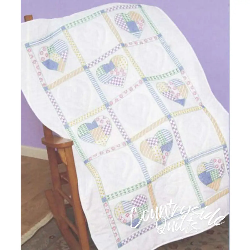 Jack Dempsey Patchwork Hearts Lap Quilt Quilts 729846