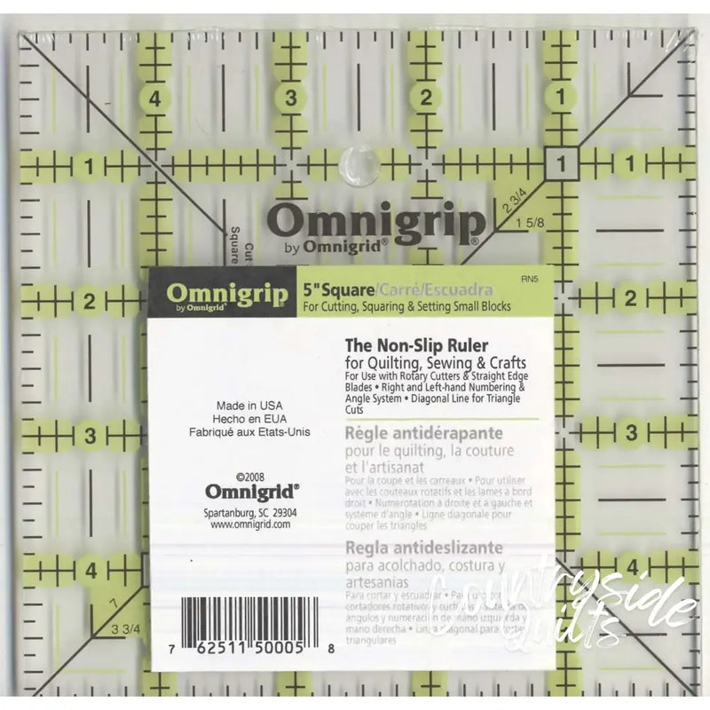 Omnigrid Omnigrip Neon Ruler 5in Square Notions CDS-RN5