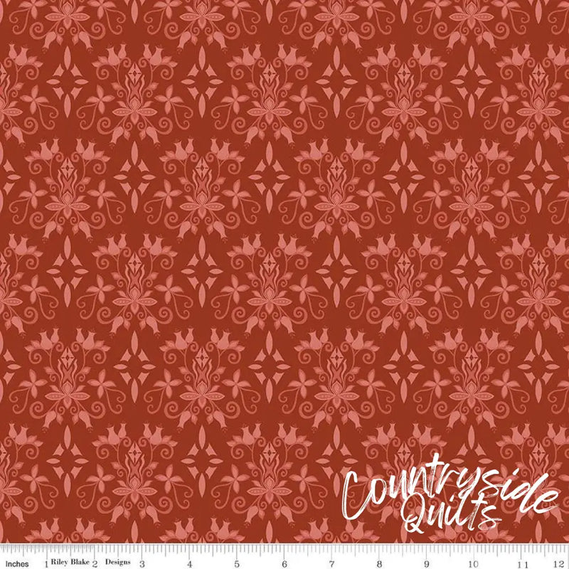 Riley Blake Designs Curated Blooms Damask Auburn 44’’