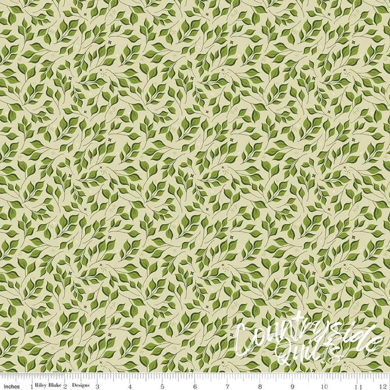 Riley Blake Designs Curated Blooms Leaves Light Olive