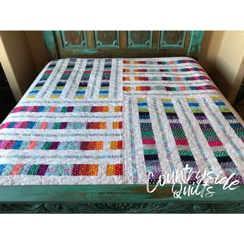 Scrappy Modern Stripes Quilt Pattern 739406408836