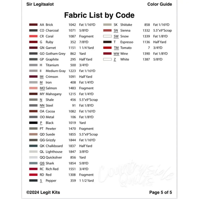 Sir Legitsalot Quilt Kit QK058