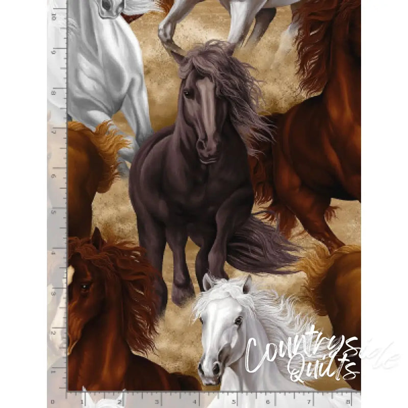 Timeless Treasures Running Horses C7776