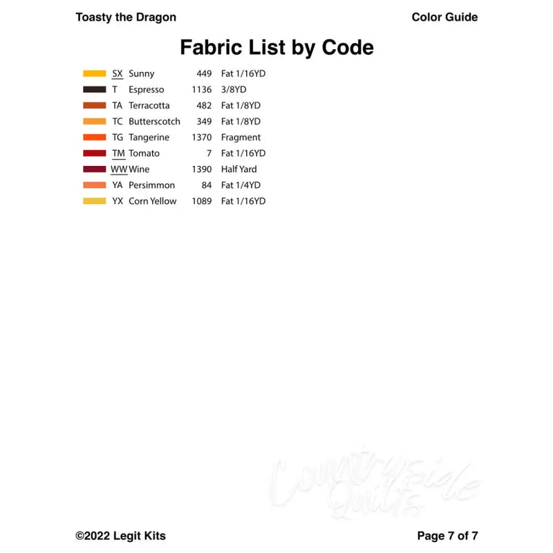 Toasty the Dragon Pattern PT037