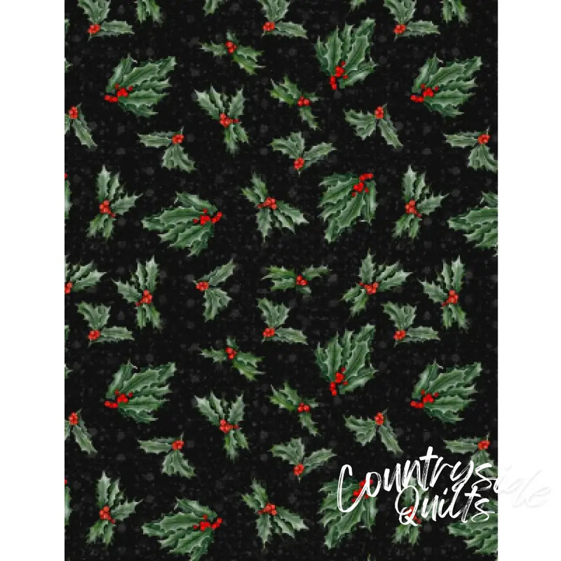 Wilmington Prints - Country Cardinals Holly Black