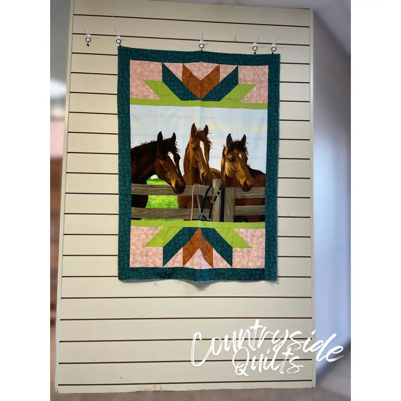 3 Horse Quilt Top Ready to Go CSQ100