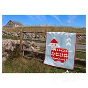 Red and white patterned sheep quilt with Santa hat from Art East Quilting Ewe Quilt Pattern
