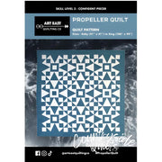 Geometric triangles and squares in the Art East Quilting Propeller Quilt Pattern design