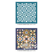 Geometric quilt patterns in triangles and squares from Art East Quilting’s Propeller Quilt Pattern