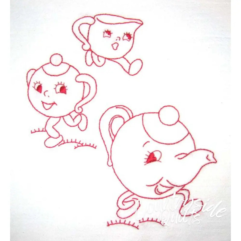 Aunt Martha’s 3528 Animated Dish Motifs Tea