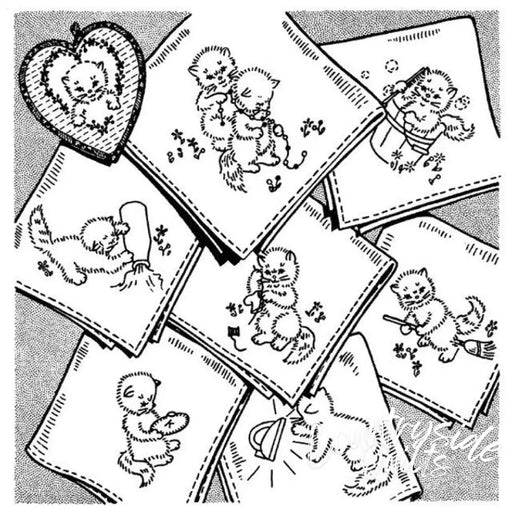 Collection of vintage Valentine’s Day greeting cards featuring Kewpie dolls for Aunt Martha’s tea towels